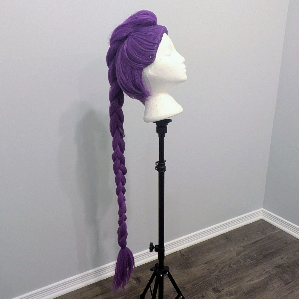 Long Purple Braided Wig